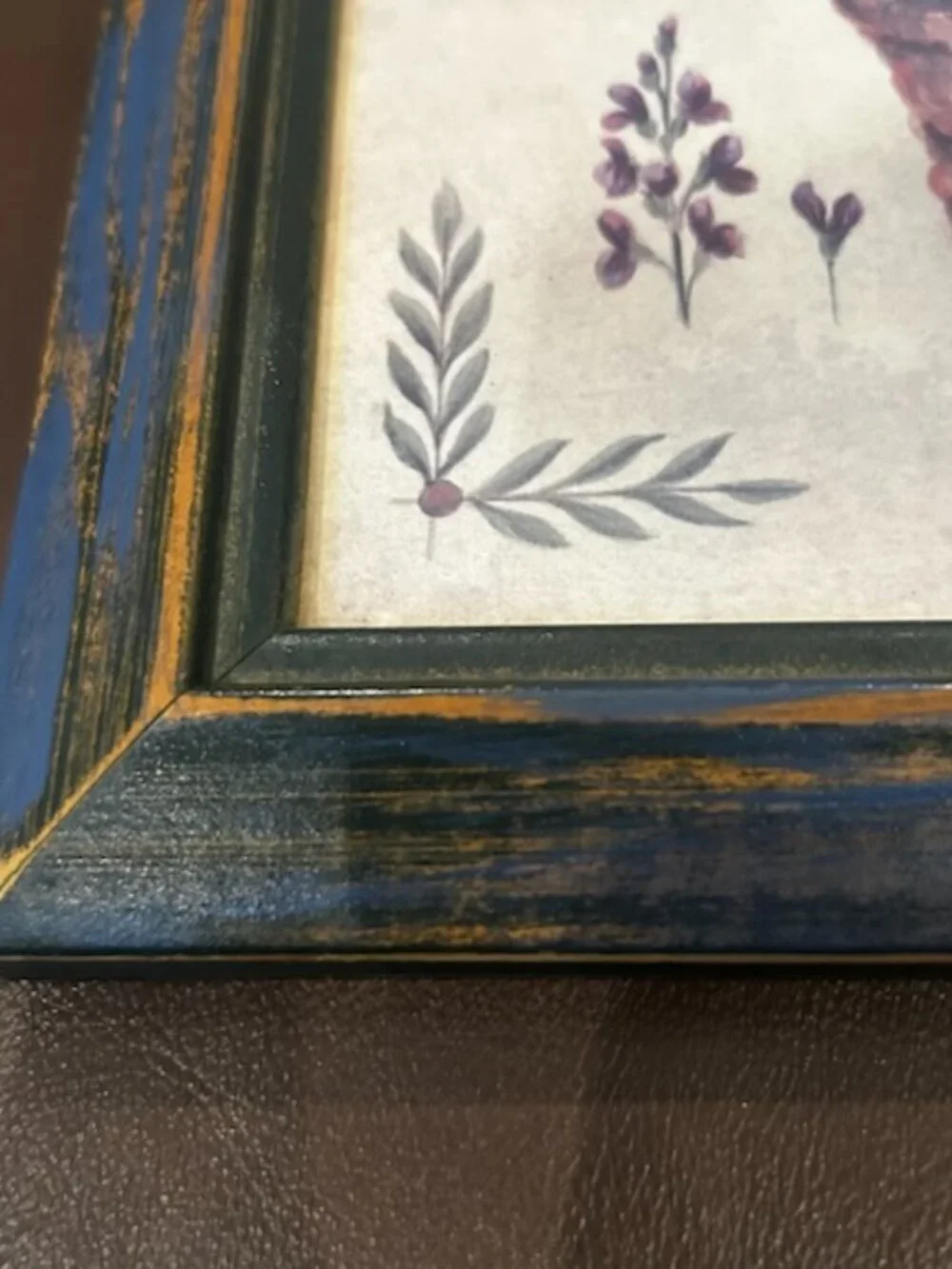 Set of 4 Vintage Watercolor French Country Herb Botanical Framed Prints